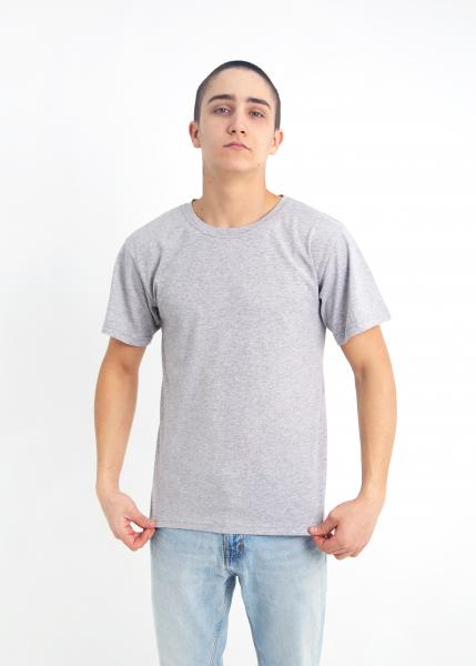 купить Мужская футболка серая хлопковая супер качество плотность 160 г на кв м