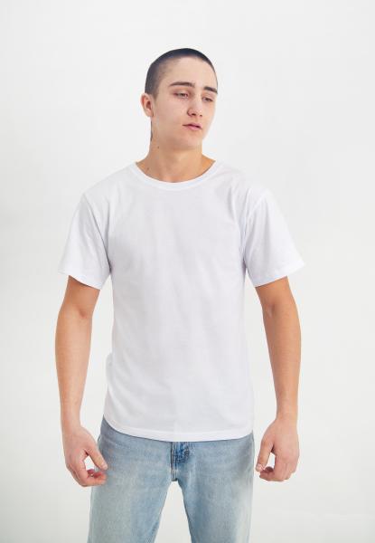 купить Мужская футболка белая хлопковая  супер качество плотность 160 га на кв м