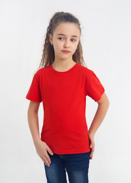 Детская красная  футболка девочкам и мальчикам для физкультуры в садик и школу хлопок 100% Супер качество плотность 160г на кв.м