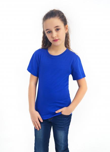 Детская синяя  футболка для физкультуры в садик и школу хлопок 100% Супер качество плотность 160г на кв.м 