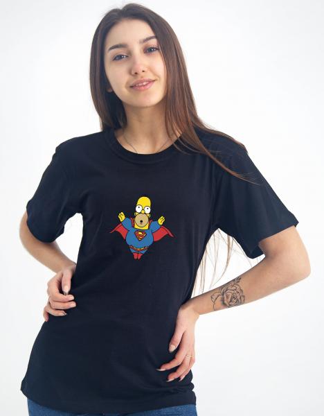 Футболка чёрная Гомер Симпсон , футболка хлопковая черный цвет Simpsons Gomer