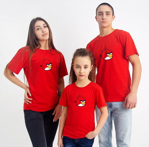 Футболка женская , мужская  красная злые птички, Angry Birds футболка модная красная