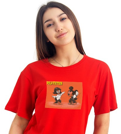 купить Футболка красная криминальное чтиво, Pulp Fiction футболка модная