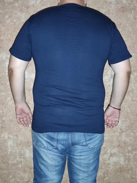 Батальная футболка тёмно синяя , хлопок100% плотность160 , тёмно синяя большая унисекс футболка 3XL-5XL