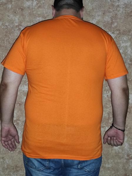 Батальная футболка оранжевая , хлопок 100% плотность160 , оранжевая большая унисекс футболка 3XL-5XL