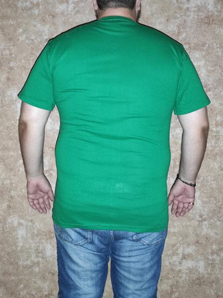 Батальная футболка  зелёная , хлопок 100% плотность160 ,  зелёная большая унисекс футболка 3XL-5XL
