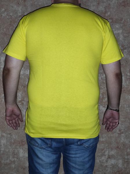 Батальная футболка  желтая , хлопок 100% плотность160 ,  желтая большая унисекс футболка 3XL-5XL