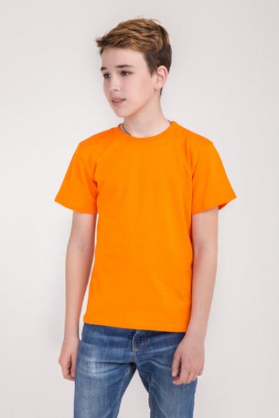 Детская оранжевая  футболка мальчикам и девочкам для физкультуры в садик и школу хлопок 100%  плотность 160г на кв.м  