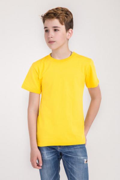 Детская желтая  футболка мальчикам и девочкам для физкультуры в садик и школу хлопок 100%  плотность 160г на кв.м  