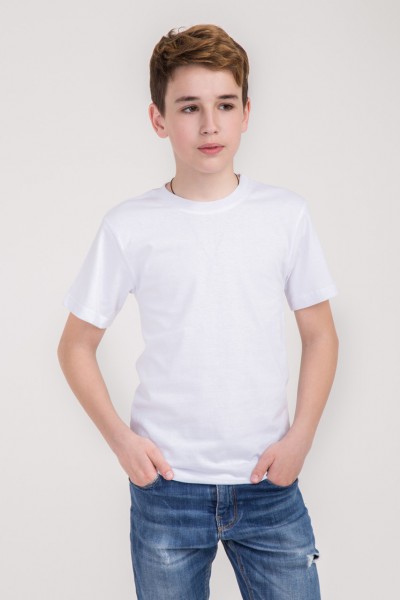 купить Детская белая  футболка мальчикам и девочкам для физкультуры в садик и школу хлопок 100% Супер качество плотность 160г на кв.м