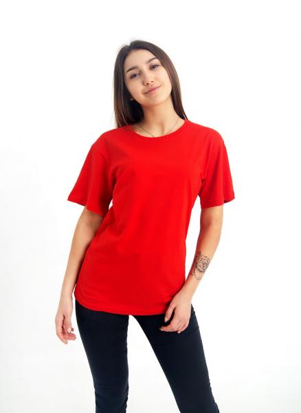купить Женская футболка красная для спорта и повседневной носки , хлопок 100% плотность 160 г на кв м 