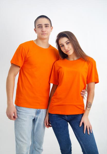 купить Женская футболка оранжевая для спорта и повседневной носки , хлопок 100% плотность 160 г на кв м 