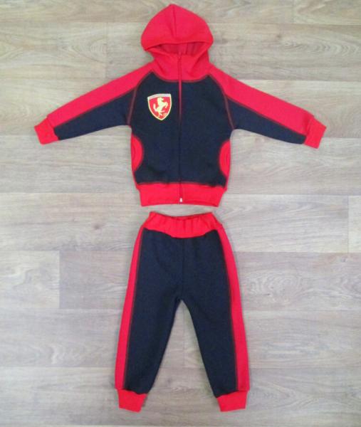  Детский тёплый спортивный костюм "Ферари"  материал трехнить