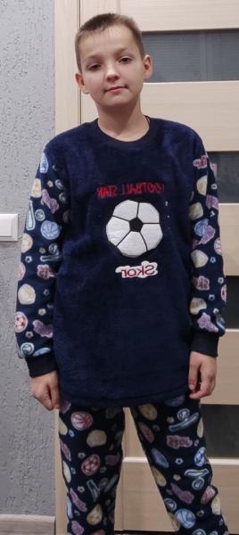 купить Пижама детская мальчику махра+флисс с мячиком с супер качество от 8- 17 лет, тёплая пижама подростковая  
