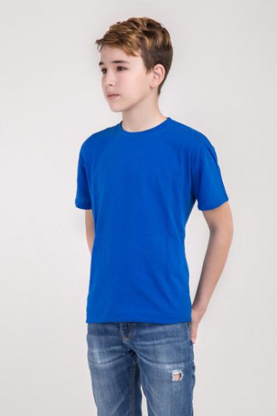 купить Детская синяя  футболка мальчику и девочке для физкультуры в садик и школу хлопок 100%  плотность 160г на кв.м 