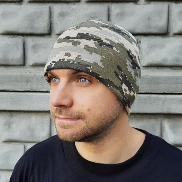 купить Шапка мужская военная пиксель зимняя тёплая , шапка на зиму в цвет военной формы 