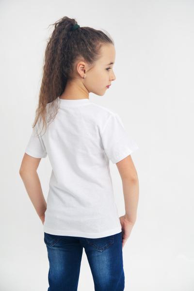 Дитяча однотонна біла базова футболка унісекс бавовна 3-16 років ,  футболка хлопчику дівчинці білого кольору в садок школу тренування зріст 98-164см Размер 40