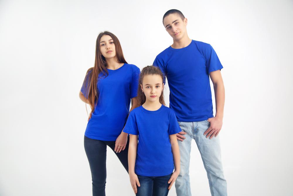 Футболка дитяча синього кольору х/б