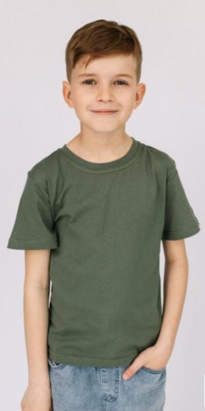 Дитяча однотонна хакі олива базова футболка унісекс бавовна 3-16 років ,  футболка хлопчику дівчинці  кольору хакі олива в садок школу тренування зріст 98-164см  Размер 38