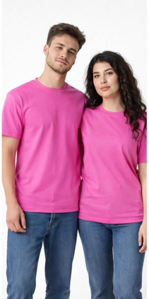 Футболка однотонна доросла унісекс малинова для спорту та повсякденної носки , однотонна базова футболка малинового кольору плотність 160 г на кв.м розміри М - 2XL Размер XL
