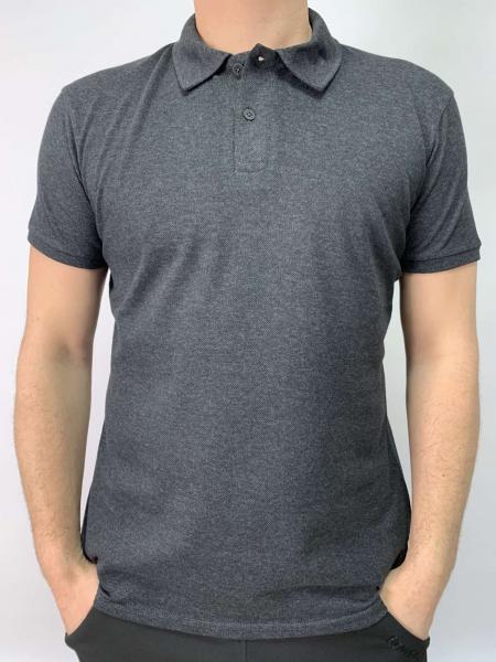 Поло сірий Антрацит однотонний базовий , літній поло кольору антрацит однотонний , плотність 220 г на кв .м тканина Лакоста розміри  M - 6XL Размер XXL