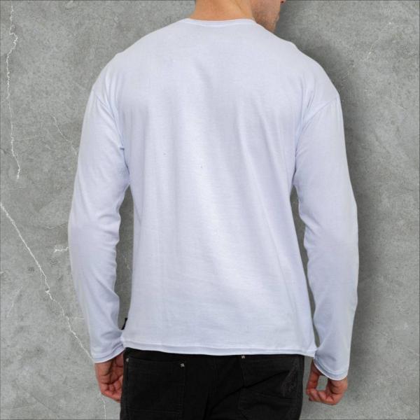 Лонгслів дорослий білого кольору бавовна без синтетики щільність 160 г на кв м, легка біла однотонна футболка з довгим рукавом унісекс від М до 3XL Размер L