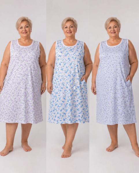 купить Ночнушка жіноча бабусина сорочка Батальна без синтетики , сорочка нічна жіноча великий розмір 66 68 р