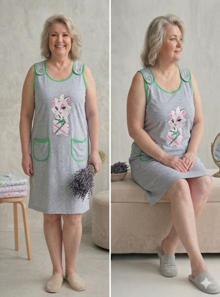 Халат літній бавовна легенький з кишенями розміри 48-56 Размер 52