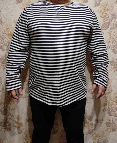 Батальна тільняшка чоловіча на рибалку і полювання байка , для чоловічого і жіночого костюма пірата, тільник величезного розміру 60 62 64 Размер 64р