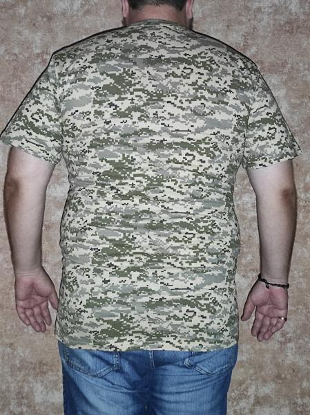 Батальна футболка  базова піксель, Бавовна 100% плотність 160 г , піксельна велика унісекс футболка 3XL-6XL (58-64р) 